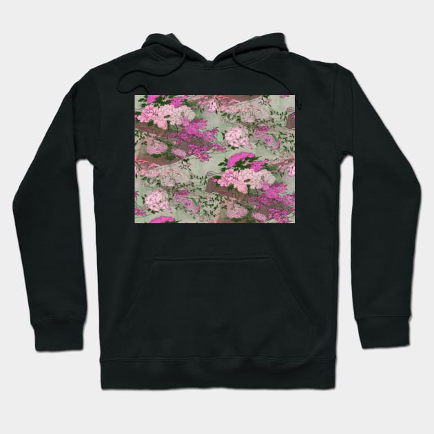 A World Of Water And Peonies Hoodie by AlexaZari